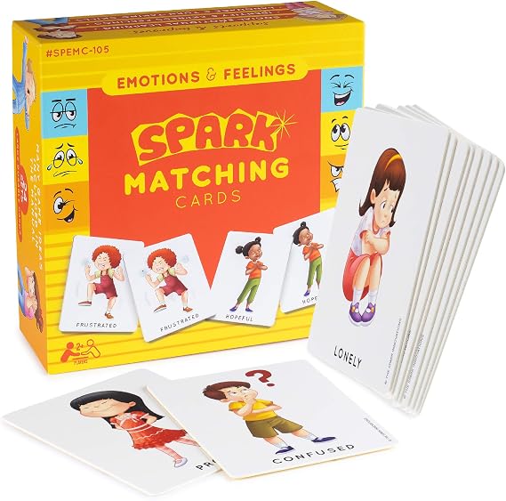 SPARK INNOVATIONS Feelings Flash Cards Memory Game, Social Skills Activity, Emotions Cards, Feelings Matching Game Homeschool, SEL, Speech Therapy
