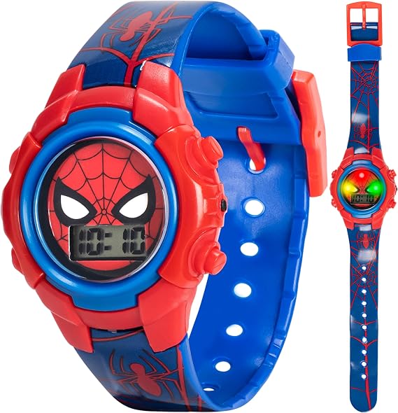 Marvel Spider-Man Kids Watches Digital Display, Interactive Features, Adjustable Strap, Vibrant Spider-Man Graphics, Durable for Active Kids