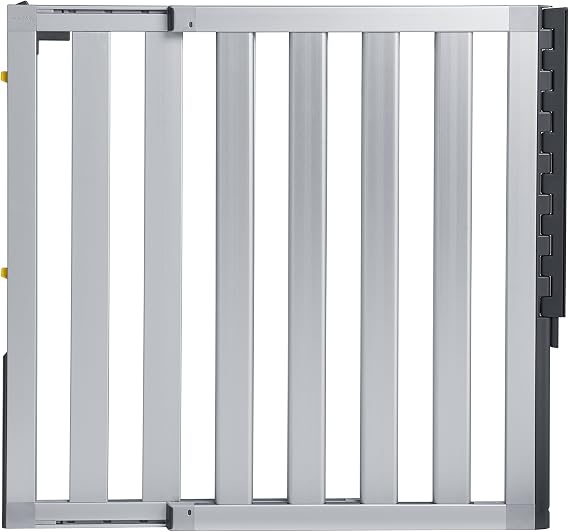 Munchkin Loft Hardware Mounted Baby Gate for Stairs, Hallways and Doors, Extends 26.5"- 40" Wide, Silver Aluminum