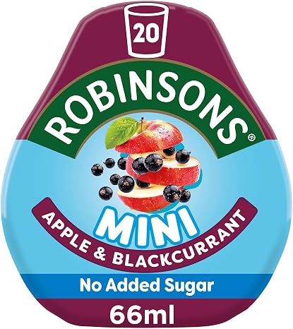 Robinsons Mini Apple & Blackcurrant On-The-Go Squash 66ml (Pack of 6)