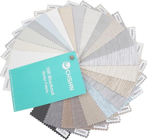 Motorized Blinds with Remote, Smart Electric Roller Shade, Fabric Swatch, Automatic 100% Blackout Window Blinds Sample Book, App & Voice Control, Smart Home Compatible, 24 Color Options