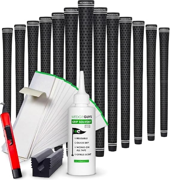 Wedge Guys DC TOUR Golf Grip Set - 4 Grip Zones for Superior Comfort and Control - All Weather Performance Golf Club Grips Replacement for Regripping Wedges Drivers Irons Hybrids Midsize or Standard