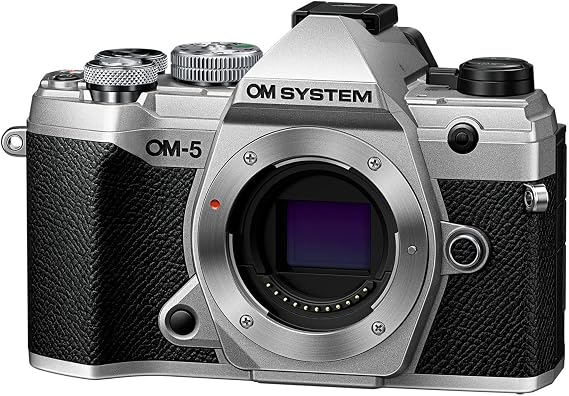 OM SYSTEM Olympus OM-5 Silver Micro Four Thirds System Camera Outdoor Camera Weather Sealed Design 5-Axis Image Stabilization 50MP Handheld High Res Shot