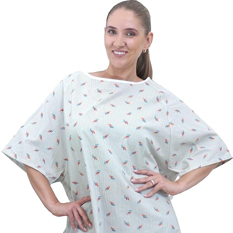 3 Pack - Premium Quality Hospital Patient Gown/Robe for Men or Women Fits Small, Medium, Large, XL and 2XL