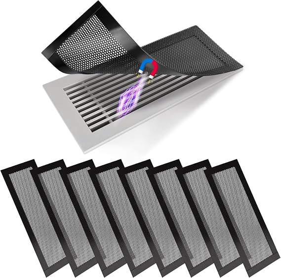 BEST CHOICE MAGNETS 8P Magnetic Floor Vent Covers 4 x 10 Inch PVC Vent Mesh
