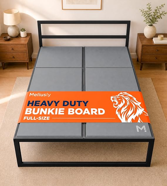 Heavy Duty Bunkie Board Full Size (54x75) - Under Bed Support | Non-Slip Breathable Support Ultra-Low 0.4" Profile, Noise-Free, Silicone Grip, Anti-Sag Slat Foundation, Moisture Resistant