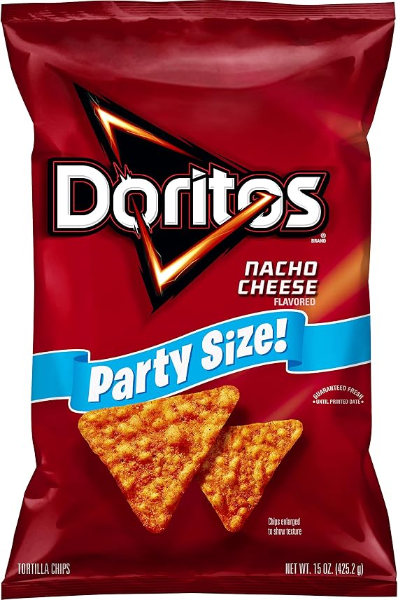 Doritos Nacho Cheese Flavored Tortilla Chips, Party Size! (15 Ounce)