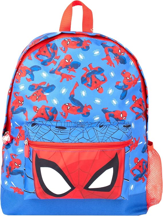 Marvel Spiderman School Backpack for Boys | 2 Compartment, Travel Rucksack for Kids, Adjustable Shoulder Straps, Mesh Pocket