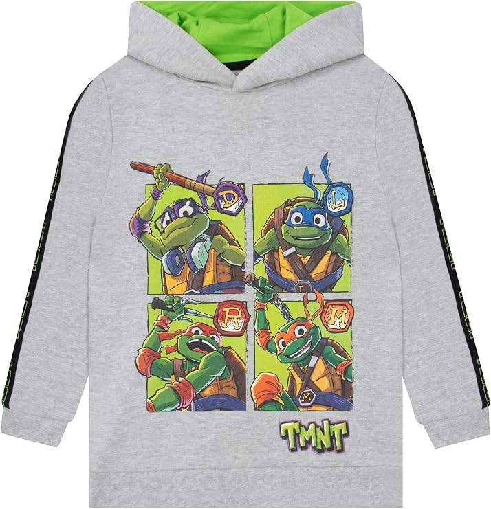 Teenage Mutant Ninja Turtles Boys Hoodie | Leonardo, Donatello and Michelangelo Boys Sweater | Official TMNT Merchandise