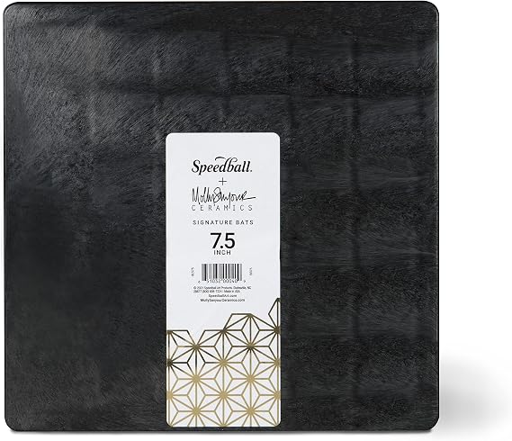 Speedball Sanyour Signature 7.5 Inch Square Pottery Wheel Bat, Black, for Ceramics and Clay Work