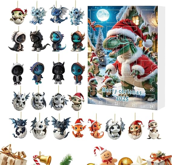 Christmas Countdown Calendar Count Down to Christmas 24-Pendant Dragon