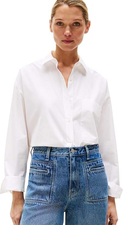 Tommy Hilfiger Women's Ess Poplin New Easy Shirt Ww0ww45892 L/S Shirt (Pack of 1)