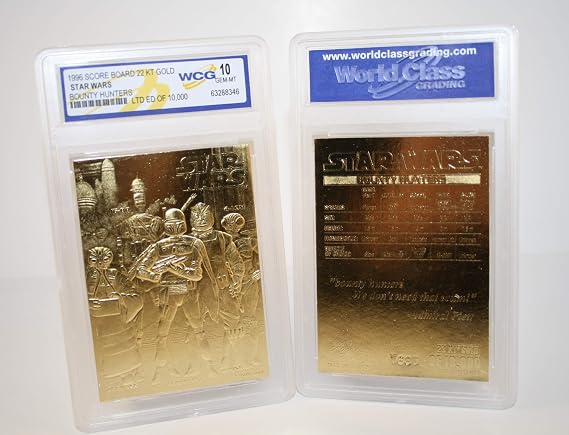 Star Wars Bounty Hunters 23KT Gold Card Sculptured #/10,000 - Graded GEM Mint 10