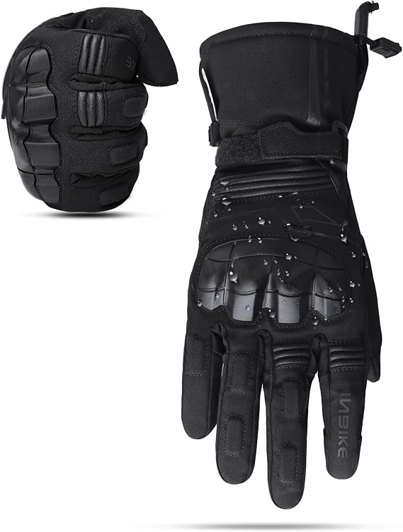 INBIKE Winter Motorcycle Gloves with HIPORA Waterproof Windproof, Warm Riding Gloves with Touchscreen Pad Knuckle ATV, UTV