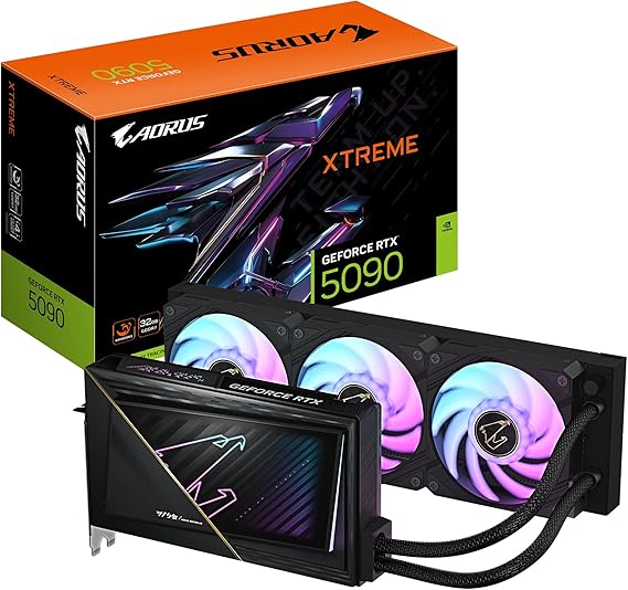 GIGABYTE GeForce RTX 5090 AORUS XTREME WATERFORCE 32G Ekran Kartı 32 GB GDDR7 512-Bit PCIe 5.0 360mm Su Soğutucu RGB LCD Display 3x DisplayPort 1x HDMI