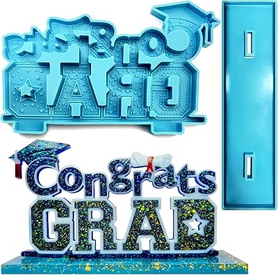 2025 Graduation Resin Molds, Congrats Grad Letter Molds Silicone for Epoxy Resin Casting DIY Graduate Gift Decors