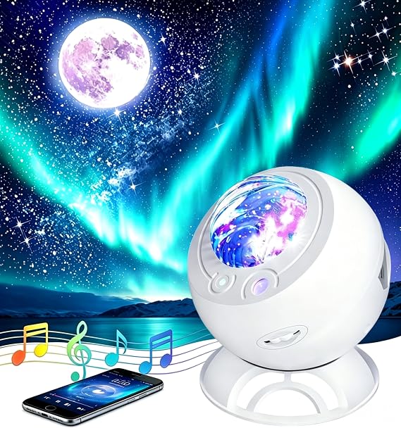 Star Projector,Northern Lights Projector,Galaxy Projector for Bedroom,3 HD Projection Lenses Moon Projector,Bluetooth Speaker Galaxy Projector,Star