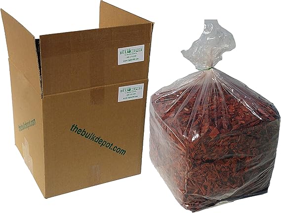 Raging Red Colored Wood Chip Mulch - 42 Quarts | Colored Landscape Mulch, For Outdoor Use