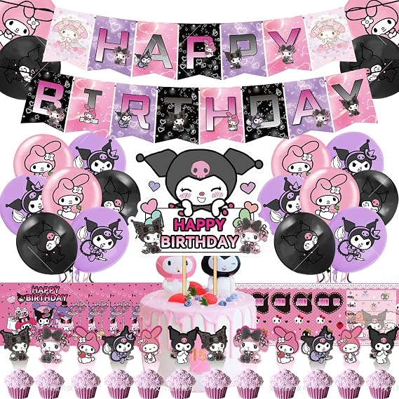 Kurom Cartoon Black Birthday Party Decoration Pack, 1 Count