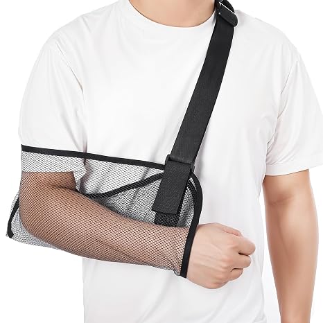 Mesh Arm Sling for Shoulder Injury, Adjustable Breathable Shower Immobilizer for Left Right Arm, Men Women Elbow Wrist Support