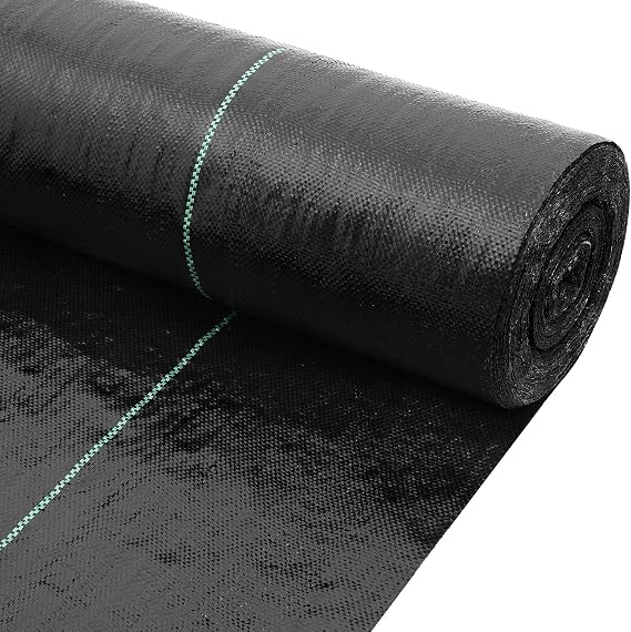 DWALE 3x300 ft 4OZ Black Polypropylene Plain Weed Barrier Fabric for Driveway, Landscaping & Construction Projects