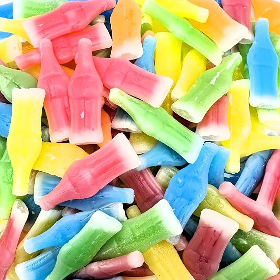 Wax Bottle Candy Drinks, Retro Liquid Candy, 8 Oz, Approx 26 Pieces