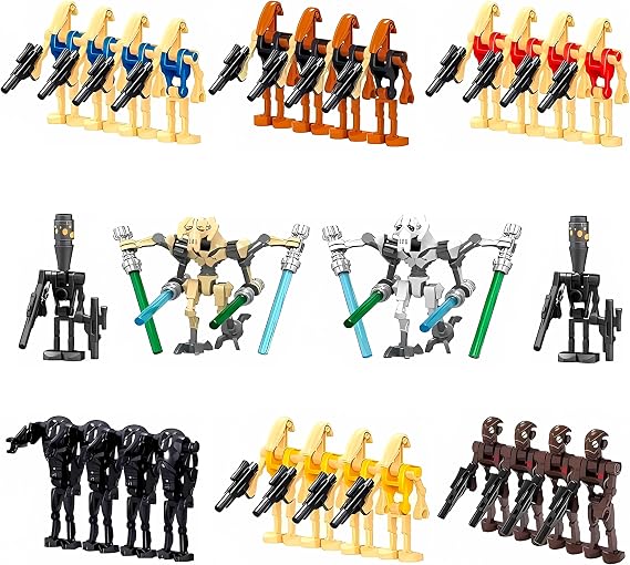 Toysvill Battle Robots Building Block Set | Generals + Droids Minifigures (28 PCS/Set) with Weapons