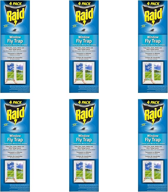 Raid Window Fly Trap, 4 Count (Pack of 6)