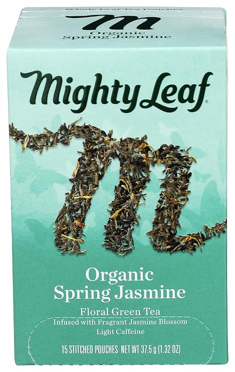 Mighty Leaf Tea Organic Spring Jasmine, Whole Leaf Pouches, 15 ct