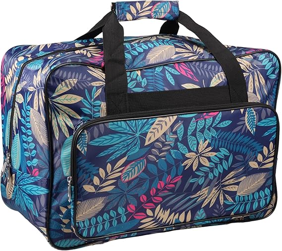 Sewing Machine Carrying Case Sewing Machine Storage Tote Bag,46×23×32cm Oxford Waterproof Tote Storage Bag with Zipper Pockets and Handles(Peacock Green)