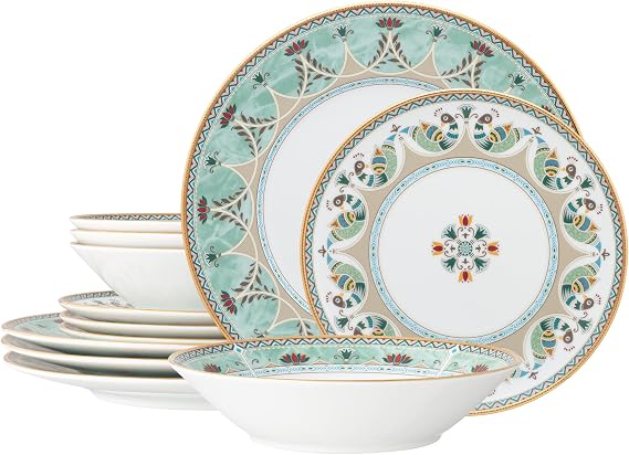 Noritake Serene Garden 12-Piece Dinnerware Set, Service for 4