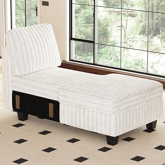Belffin Modular Sectional Storage Chaise Module for Modular Sectional Sofa Right-Facing Chaise Beige Couch