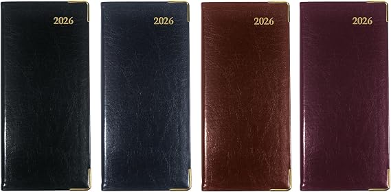 Brownline 2026 Executive Weekly Pocket Planner, Appointment Book, 12 Months, January to December, Horizontal, Sewn Binding, 6.75" x 3.1875", Assorted Colors, Trilingual (CBE306.ASX-26)