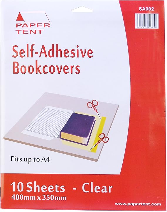 Self-Adhesive Clear Book Covers, A4-10 Sheets