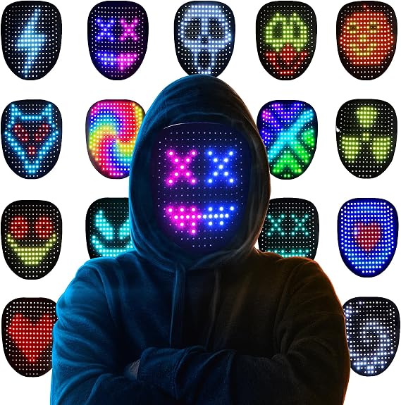 Led Mask Halloween Costume Mask with Gesture Sensing, Kids Toys Gifts