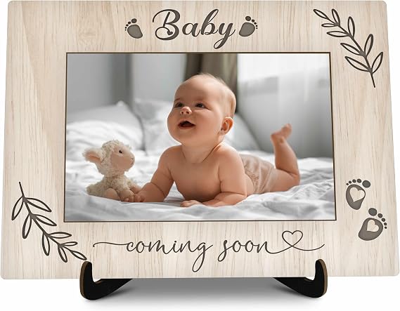 Ultrasound Pictures Frame, Baby Coming Soon Photo Frame with Stand, Newborn Baby Gift, New Baby Gifts For New Mom Dad, Home Living Room Bedroom Decoration -a78, Rustic
