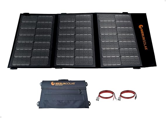 Merlin Foldable Solar Panel 100W (BXD100W) Monocrystalline for Power Stations, RVs, Camping, Marine, Off-Grid.