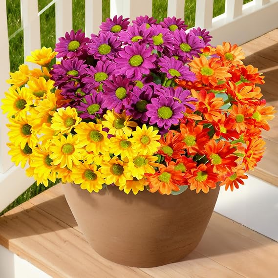 Lifewit 6 Bundles Artificial Flowers Daisy for Outdoor Indoor