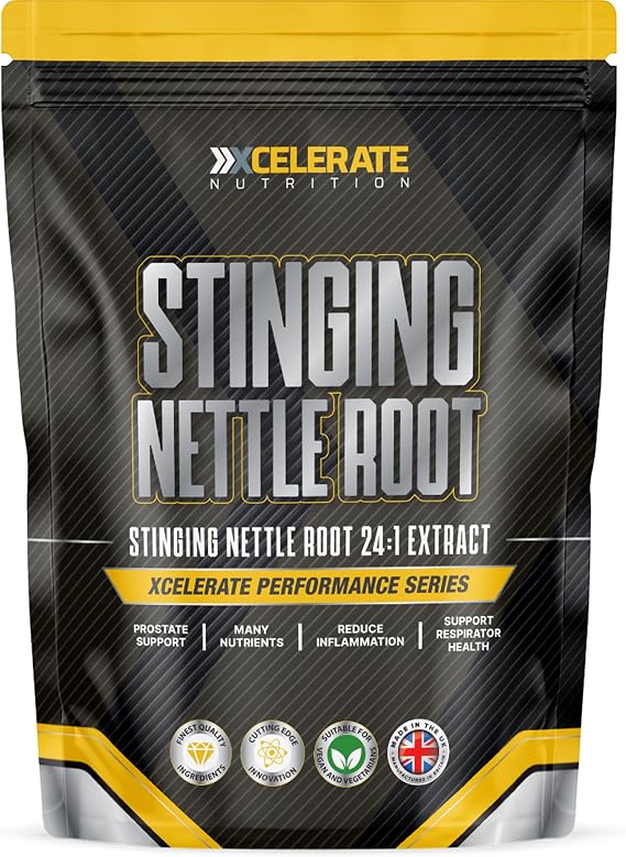 Stinging Nettle Root 12,000mg 24:1 Extract Capsules - Organic & Vegan Support for Prostate Health, Inflammation Relief & Immune Support | Non-GMO, No Additives by XCelerate Nutrition (60 Capsules)