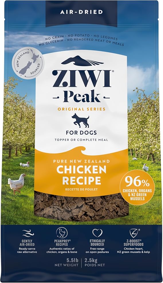 ZIWI Peak Air-Dried Dog Food Chicken - All Natural, High Protein, Grain Free, Limited Ingredient w/ Superfoods (88oz)
