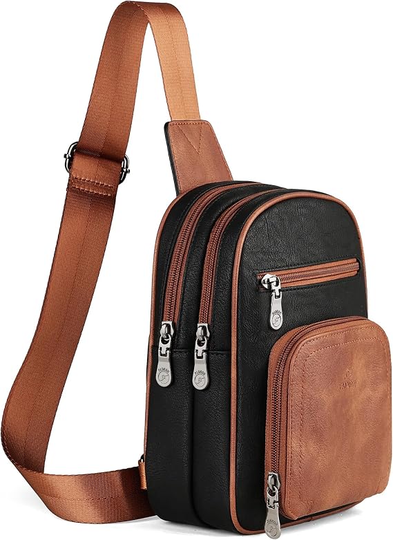 FADEON Sling Bags for Women Crossbody Bag, Designer PU Leather Sling Purse
