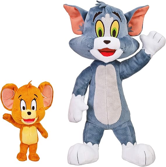 Tom & Jerry Plush Bundle: 12"" Tom & 5"" Jerry, Multicolor, For Ages 3+