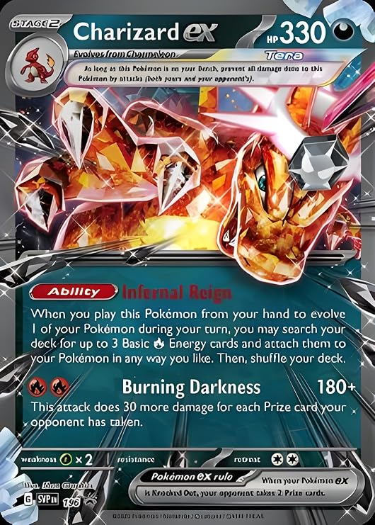 Charizard EX SVP196 Jumbo Promo Card Oversized Lenticular Promo Card XXL Large Pokémon Card Black Star Scarlet and Purple Titanium Authentication for Collectors Coaches and Fans