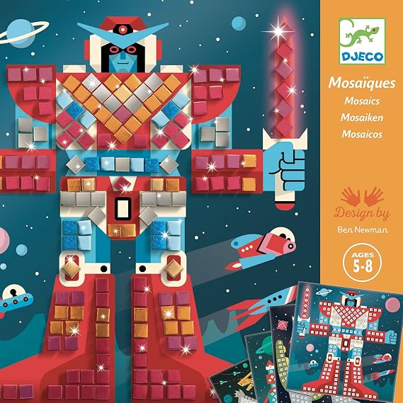 DJECO, Kids' Sticker Mosaic kit, Space Battle, Multi