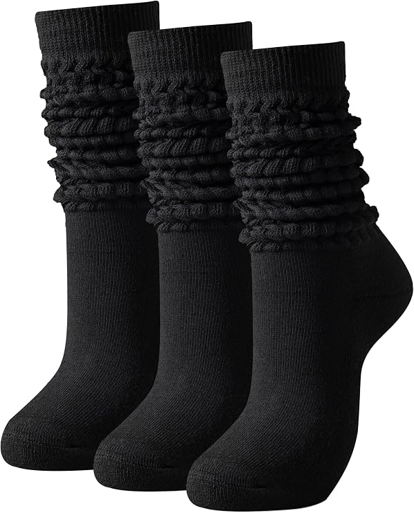 Slouch Socks Women Thigh High Boot Socks 3 Pair Pack