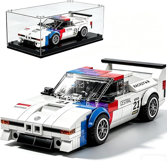 Mould King Speed Champion Race Car Building Toy with Display Case, 411 PCS | Boy Teen, Racing Sports Collectable Model, Display Case Included, Construction Kit, Ages 8+