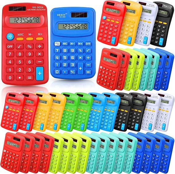 50 Pack Calculators in Bulk, Basic Calculators for Classroom, Classic