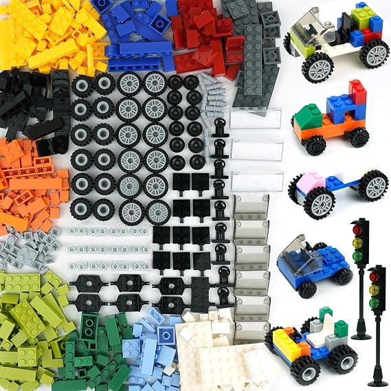 Wheels and Axles Sets Car Tires with Classic Bricks Starter Building Kit