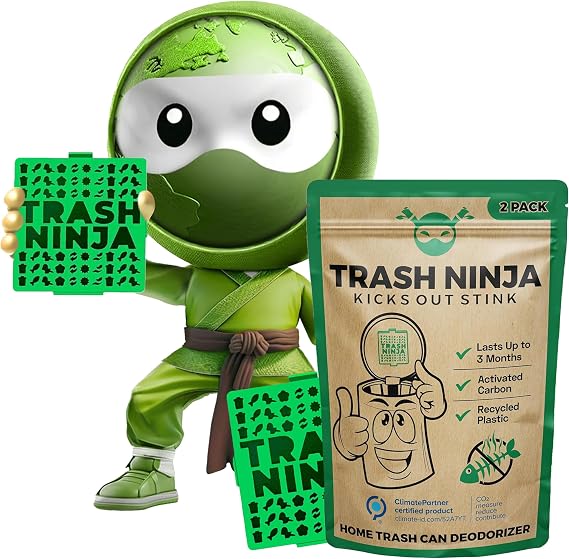 Trash Ninja Trash Can Deodorizer & Odor Eliminator, Unscented 2 Pack