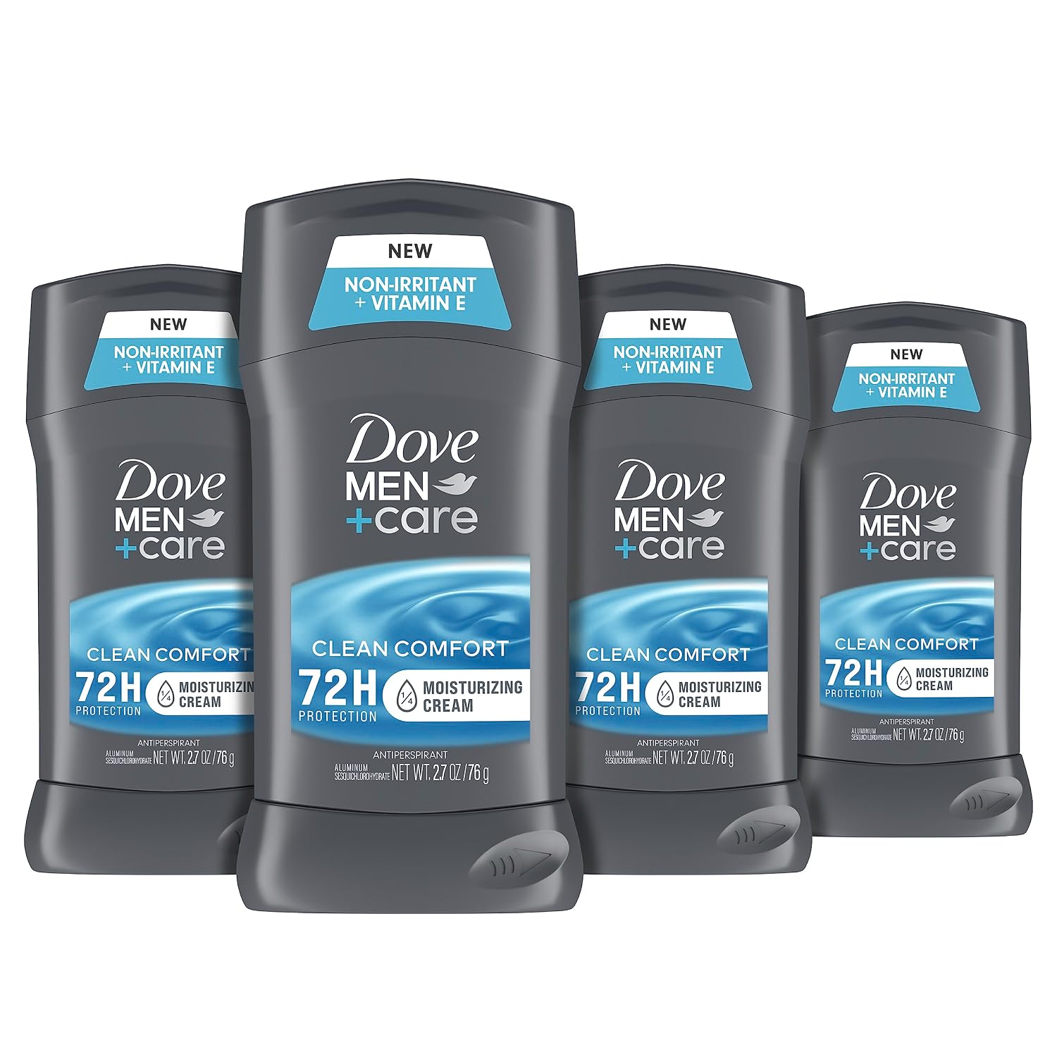 Dove MenCare Antiperspirant Deodorant Stick Clean Comfort 4 Count 72-Hour Sweat &amp;amp;amp;amp;amp; Odor Protection Antiperspirant for Men With 14 Moisturizing Cream 2.7 oz